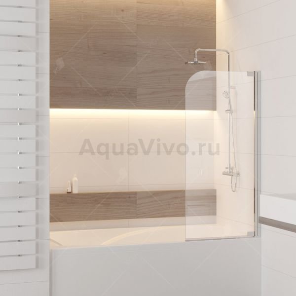 Шторка на ванну RGW Screens SC-01 100, стекло прозрачное, профиль хром