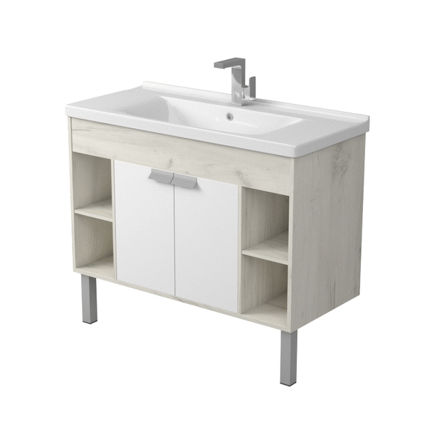 Мебель для ванной Акватон Флай 100, цвет белый / дуб крафт - фото 1