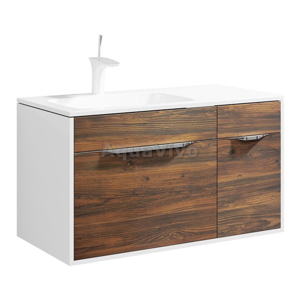 Мебель для ванной Aqwella Malaga 90, цвет крафт темный, левая - фото 1