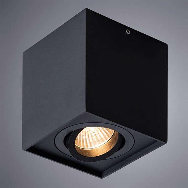 Точечный светильник Arte Lamp Factor A5544PL-1BK, арматура черная, плафон металл черный, 10х10 см
