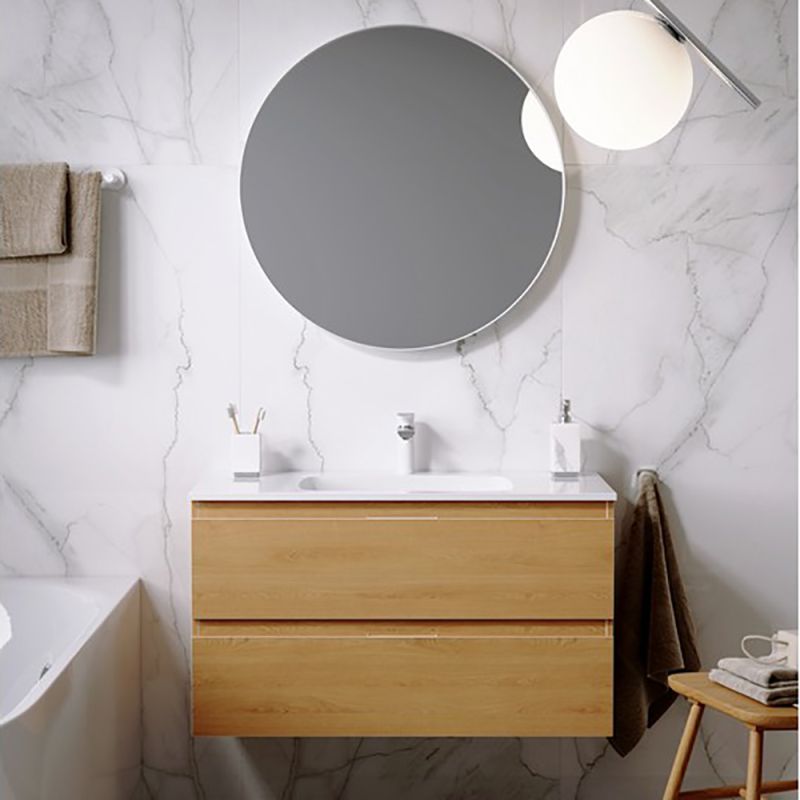 Зеркало Aqwella RM 80x80, в металлической раме, цвет белый