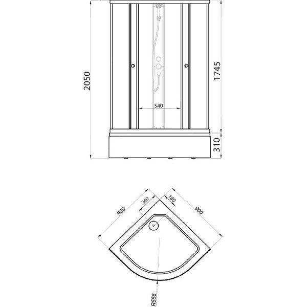 Душевой уголок Тритон Стандарт 90x90 В, стекло прозрачное с рисунком лен, профиль белый - фото 1