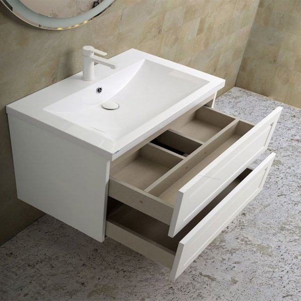 Мебель для ванной Art & Max Platino 90 подвесная, цвет белый глянец - фото 1