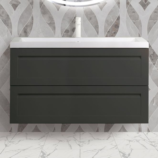 Мебель для ванной Art & Max Platino 90 подвесная, цвет серый матовый - фото 1