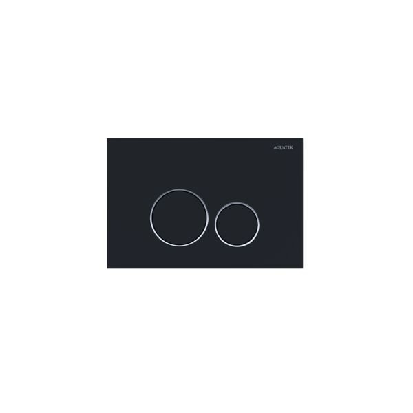 Кнопка смыва Акватек 005D KDI-0000020 для унитаза, цвет черный матовый / хром