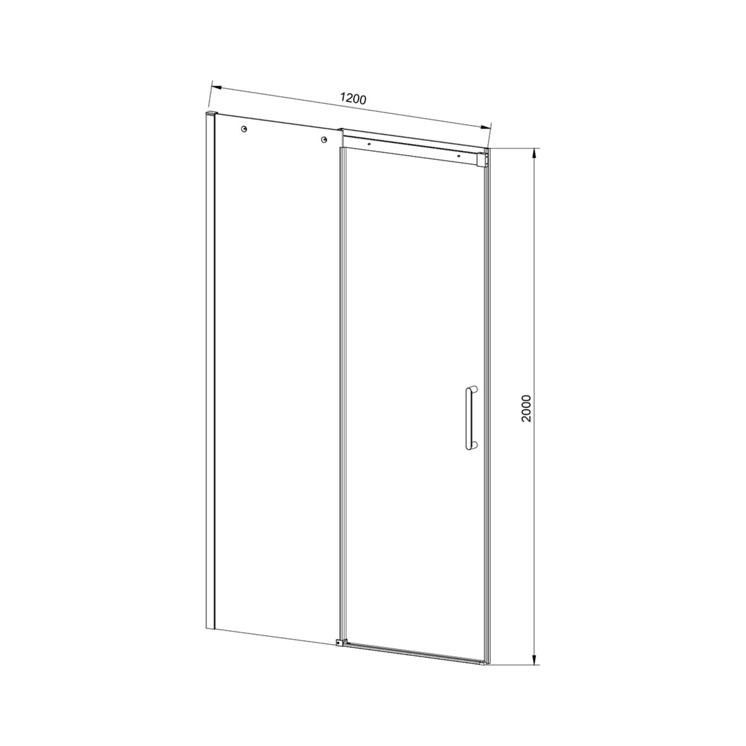 Душевая дверь Vincea Dice VDS-4D 120x200, стекло прозрачное, профиль черный