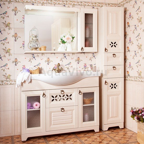 Мебель для ванной Бриклаер Кантри 120, цвет бежевый дуб прованс - фото 1