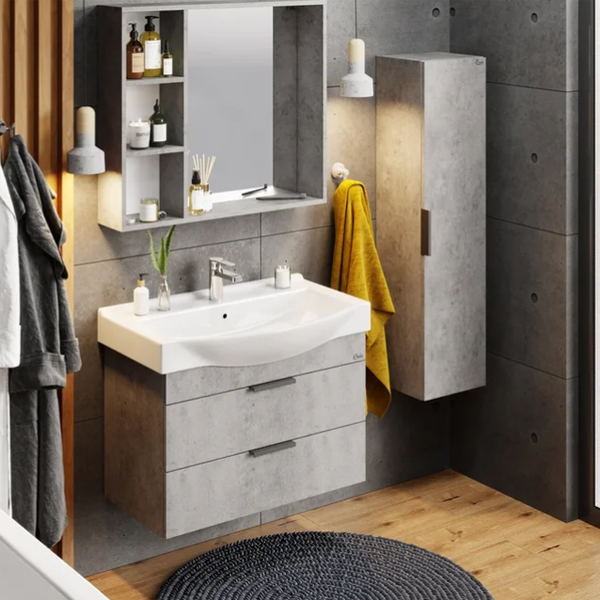 Мебель для ванной Оника Девис 80.13, цвет бетон чикаго - фото 1