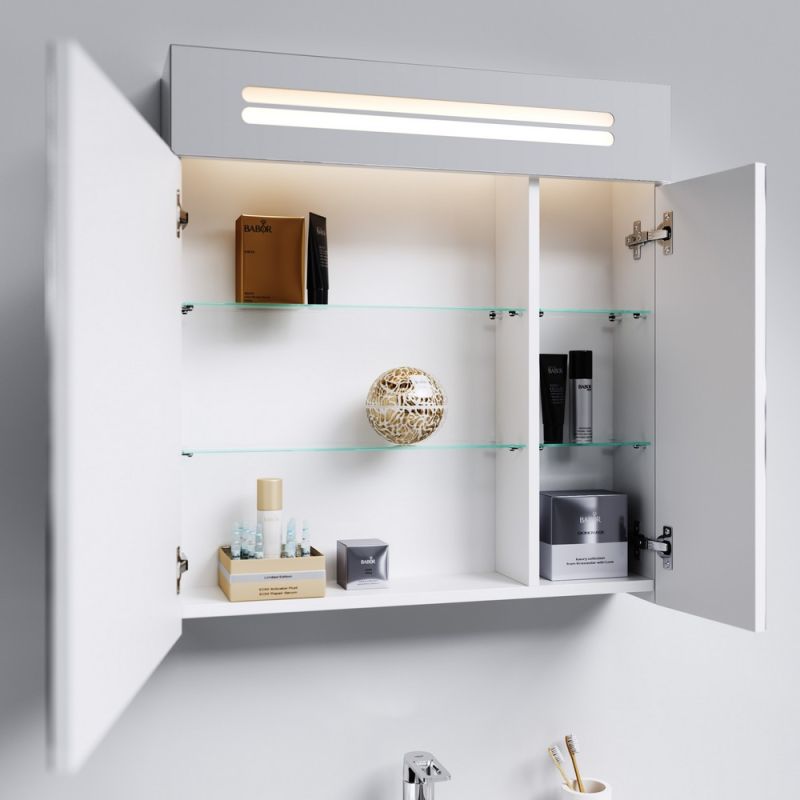 Шкаф-зеркало Aqwella Нео 70, с подсветкой, цвет белый