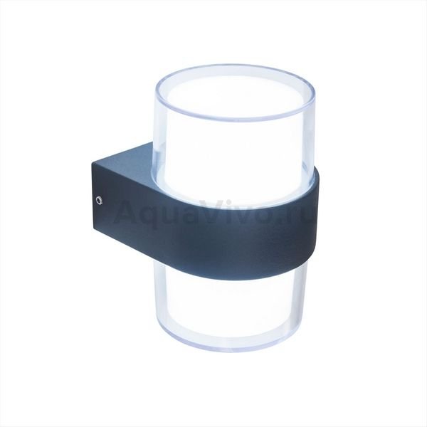 Настенный уличный светильник Citilux CLU0009R, арматура черная, плафон/абажур стекло, цвет белый/прозрачный