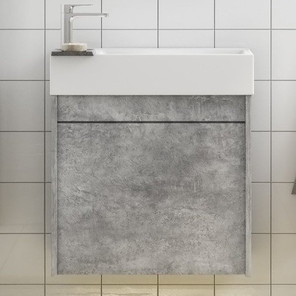 Мебель для ванной Art & Max Family 50 подвесная, с дверцей, цвет цемент  - фото 1