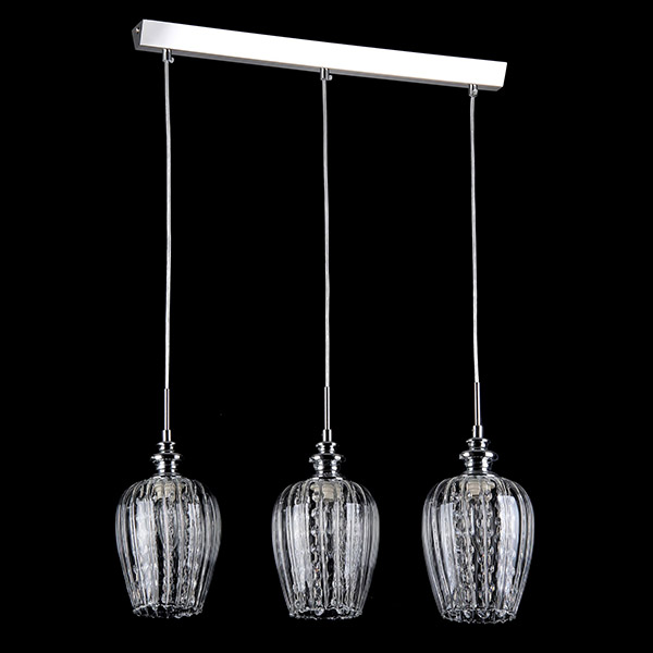 Подвесной светильник Maytoni Blues MOD044-PL-03-N, арматура никель, плафон стекло серое, 70х14 см - фото 1