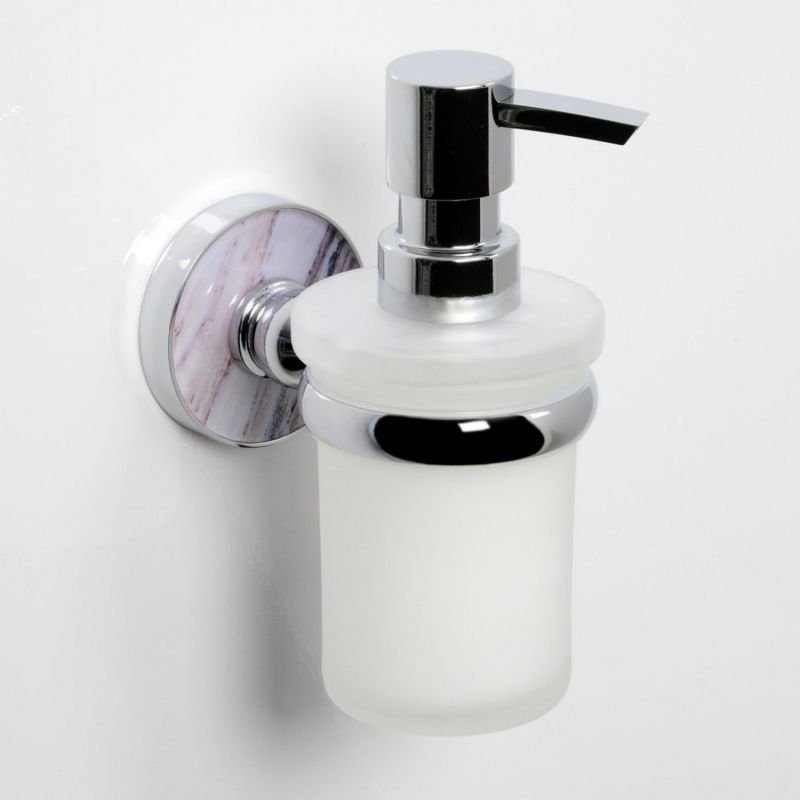 Дозатор WasserKRAFT Aland К-85099 для жидкого мыла, подвесной, цвет хром / горный мрамор