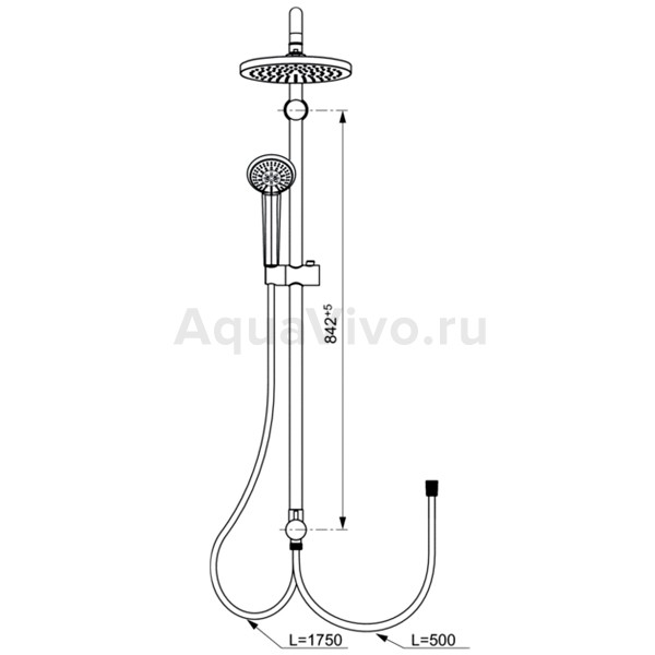 Душевая стойка Ideal Standard Ideal Rain Eco A6281AA для настенных смесителей