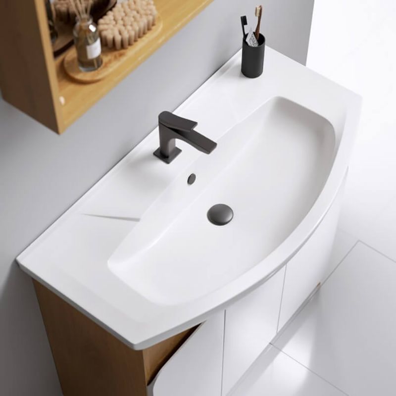 Мебель для ванной Aqwella Basic 85, цвет дуб золотой / белый - фото 1