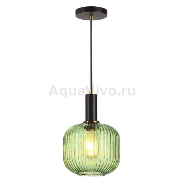 Подвесной светильник Lumion Merlin 4462/1, арматура цвет черный, плафон/абажур стекло, цвет зеленый
