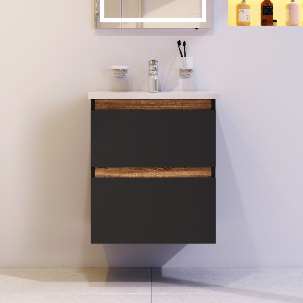 Мебель для ванной AM.PM X-Joy 55 подвесная, цвет черный матовый