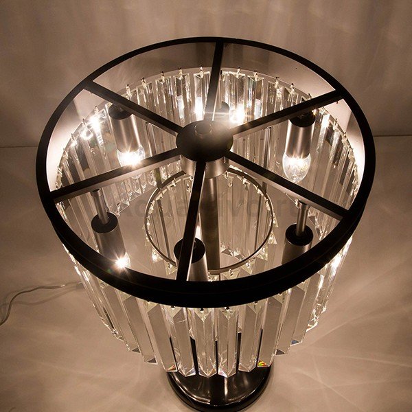 Интерьерная настольная лампа Citilux Мартин CL332861, арматура венге, плафон хрусталь прозрачный, 36х36 см