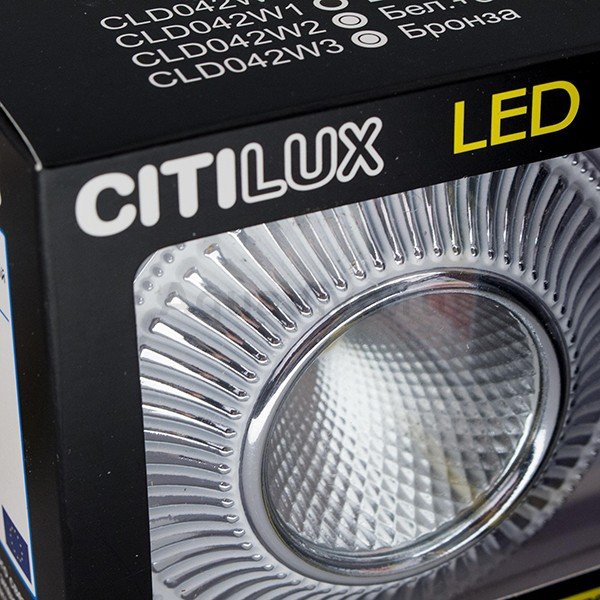 Точечный светильник Citilux Дзета CLD042W1, арматура белая / хром, 10х10 см - фото 1
