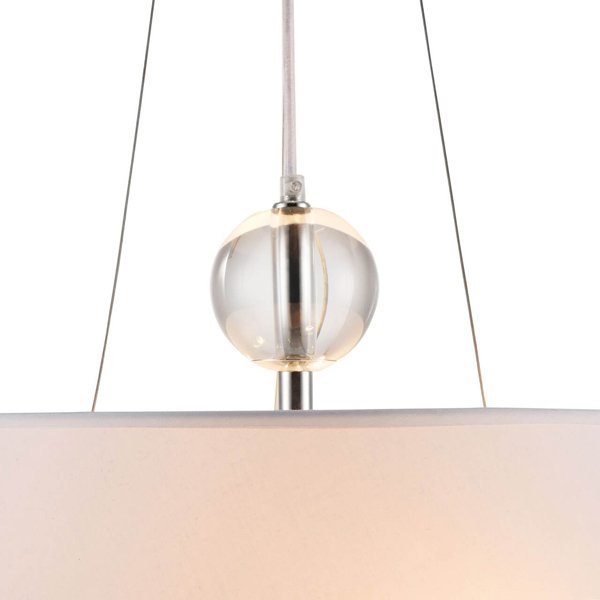 Подвесной светильник Maytoni Bergamo MOD613PL-03W, арматура хром, плафон ткань белая, 42х42 см