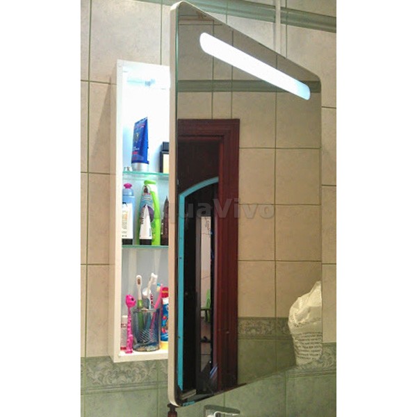 Шкаф-зеркало Акватон Америна 60 правый, с подсветкой, цвет белый