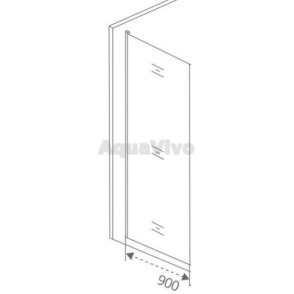 Боковая стенка Good Door Infinity SP-90-W-CH 90, рисунок волна, профиль хром - фото 1