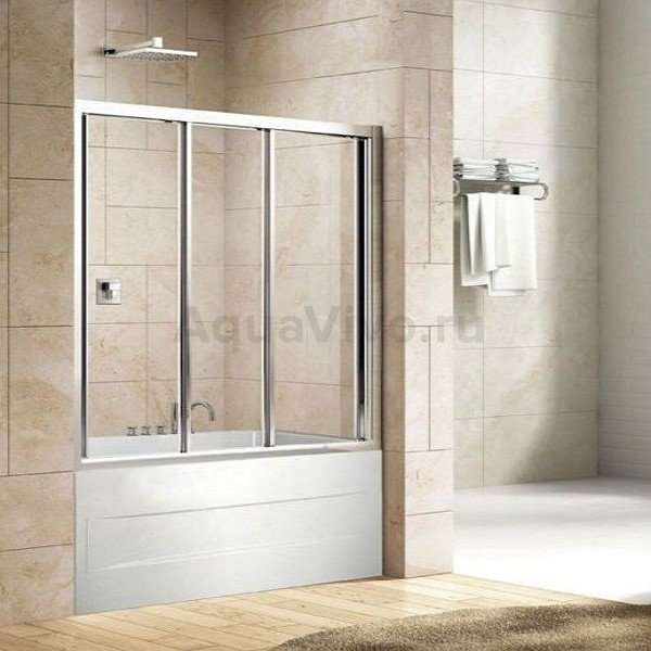 Шторка на ванну Good Door Screen WTW-180-C-CH 180x140, стекло прозрачное, профиль хром