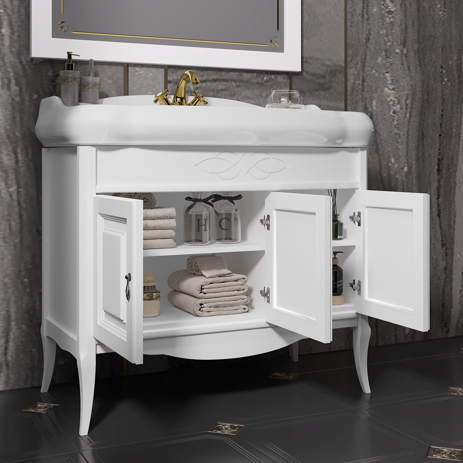 Мебель для ванной Опадирис Лоренцо 100, цвет белый матовый - фото 1