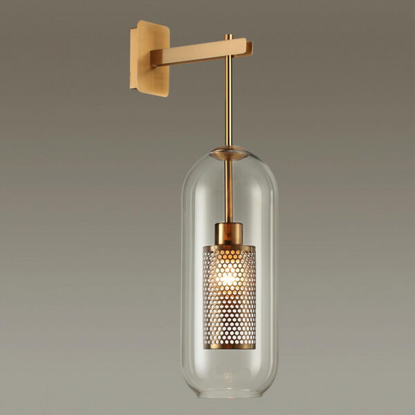 Настенный светильник Odeon Light Clocky 4940/1W, арматура бронза, плафон стекло прозрачное