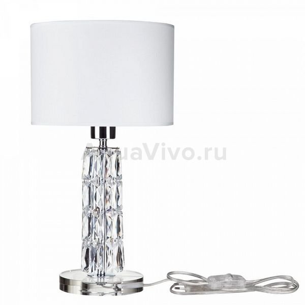 Интерьерная настольная лампа Maytoni Talento DIA008TL-01CH, арматура цвет хром/прозрачный, плафон ткань/пвх, цвет белый