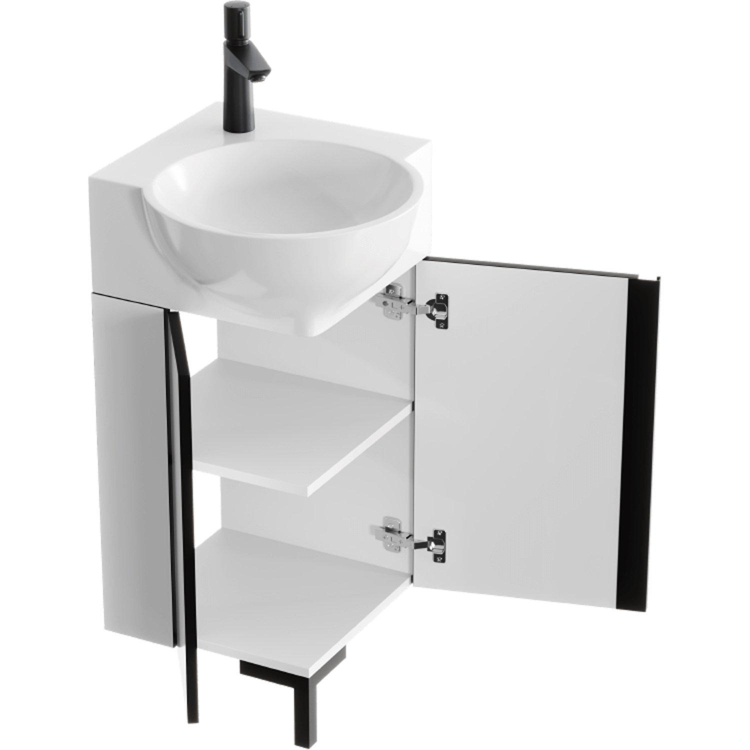 Мебель для ванной  Aqwella Porto 45, угловая, цвет белый / черный - фото 1