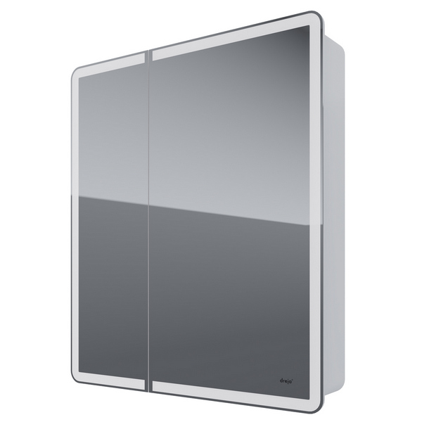 Шкаф-зеркало Dreja Point 70, с подсветкой, цвет белый