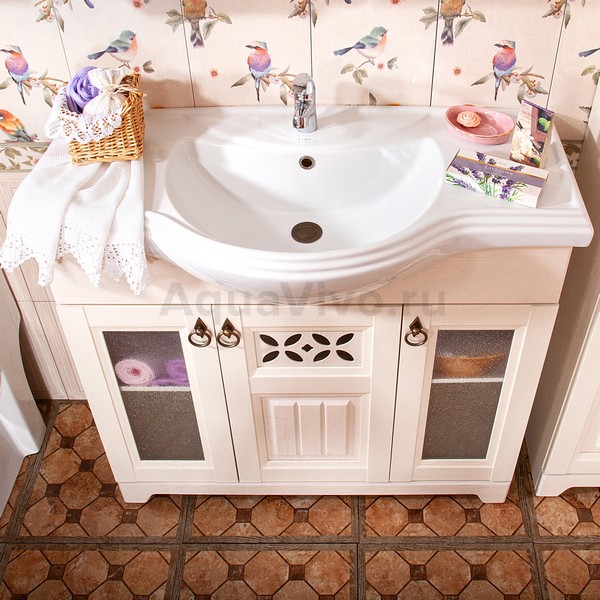 Мебель для ванной Бриклаер Кантри 105, цвет бежевый дуб прованс