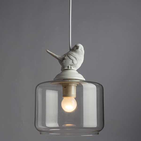 Подвесной светильник Arte Lamp Passero A8029SP-1WH, арматура белая, плафон стекло прозрачное, 20х20 см