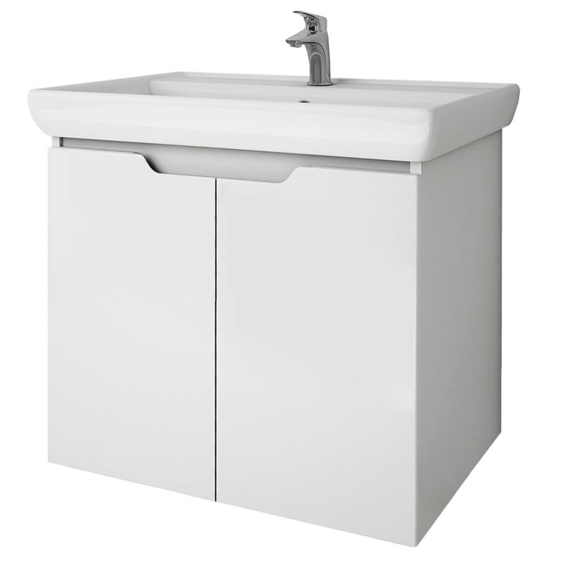 Мебель для ванной Dreja Q Plus D 70, 2 дверцы, цвет белый глянец - фото 1