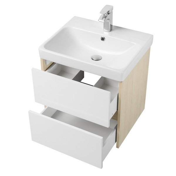 Мебель для ванной Акватон Сканди 70, цвет белый / дуб верона