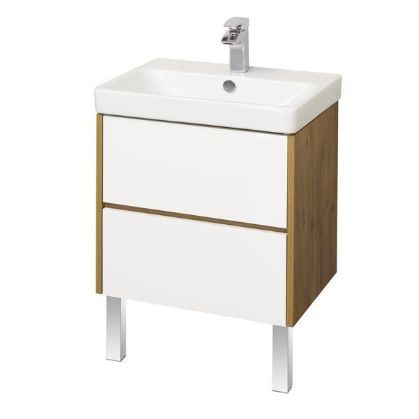 Мебель для ванной Акватон Сканди 55, цвет белый / дуб рустикальный - фото 1