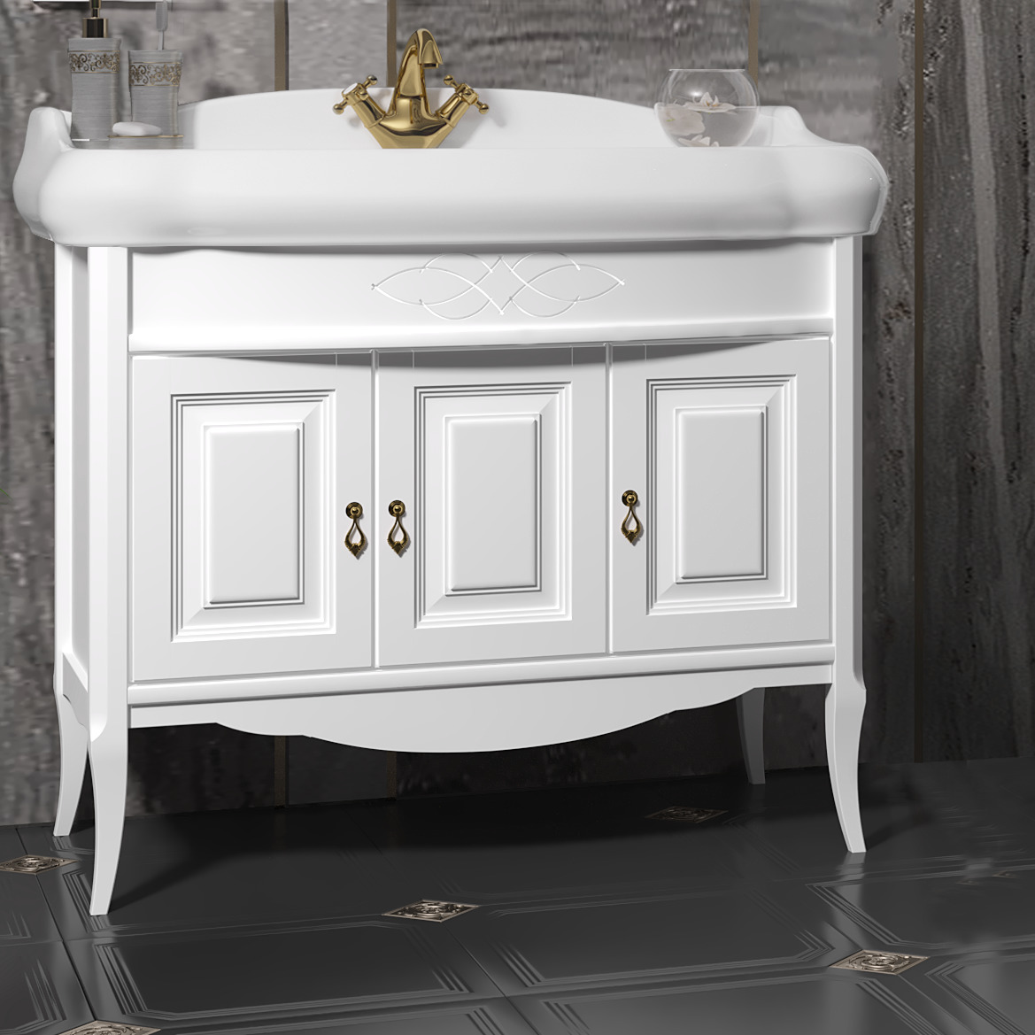 Мебель для ванной Опадирис Лоренцо 100, цвет белый матовый