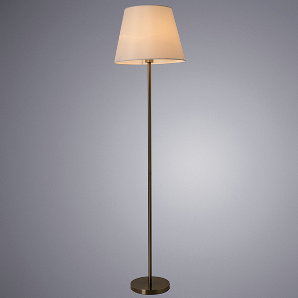 Торшер Arte Lamp Elba A2581PN-1AB, арматура бронза, плафон ткань белая, 38х38 см