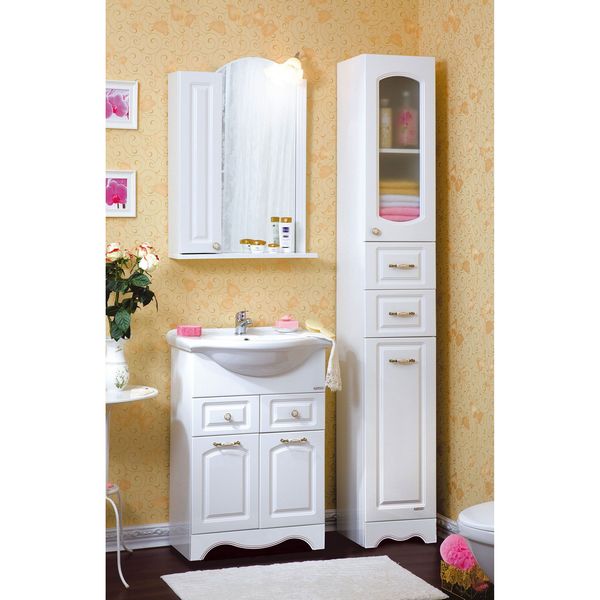 Мебель для ванной Бриклаер Анна 60, цвет белый, ручки бронза