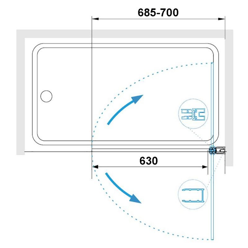 Шторка на ванну RGW Screens SC-109 B 70, стекло прозрачное, профиль черный
