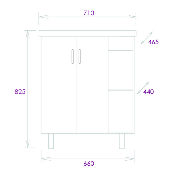 Мебель для ванной Оника Тимбер 70.10, под раковину Фостер, цвет белый матовый / дуб сонома - фото 1
