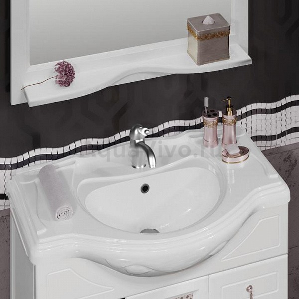 Мебель для ванной Опадирис Тибет 85, со стеклом, цвет белый матовый