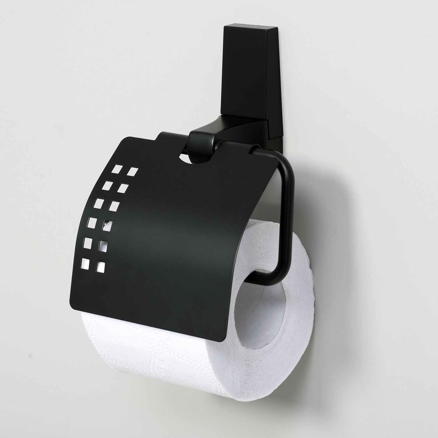Держатель туалетной бумаги WasserKRAFT Abens K-3225, с крышкой, цвет черный
