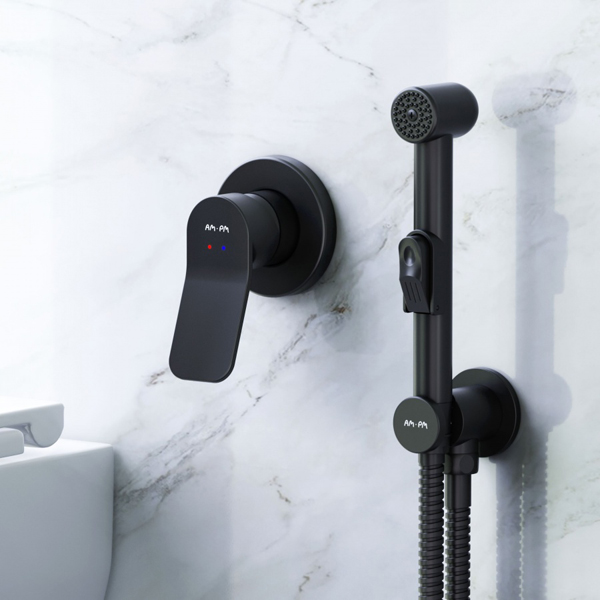 Гигиенический душ AM.PM X-Joy F40H85A22, со встраиваемым смесителем, цвет черный - фото 1