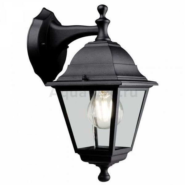 Настенный фонарь уличный Maytoni Abbey Road O003WL-01B, арматура цвет черный, плафон/абажур стекло, цвет прозрачный