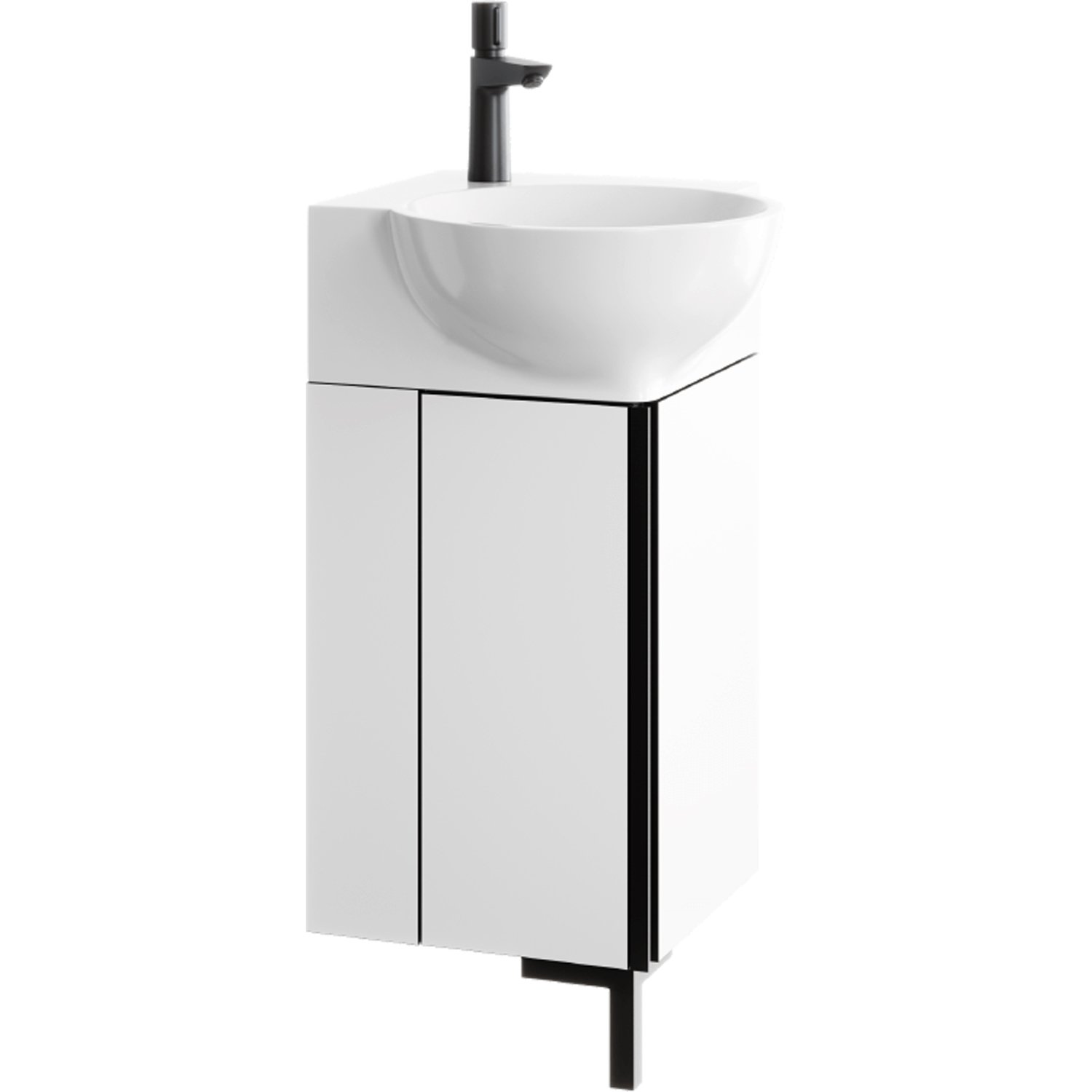 Мебель для ванной  Aqwella Porto 45, угловая, цвет белый / черный - фото 1