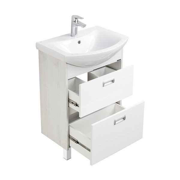Мебель для ванной Акватон Бекка Pro 60, цвет белый / дуб сомерсет - фото 1