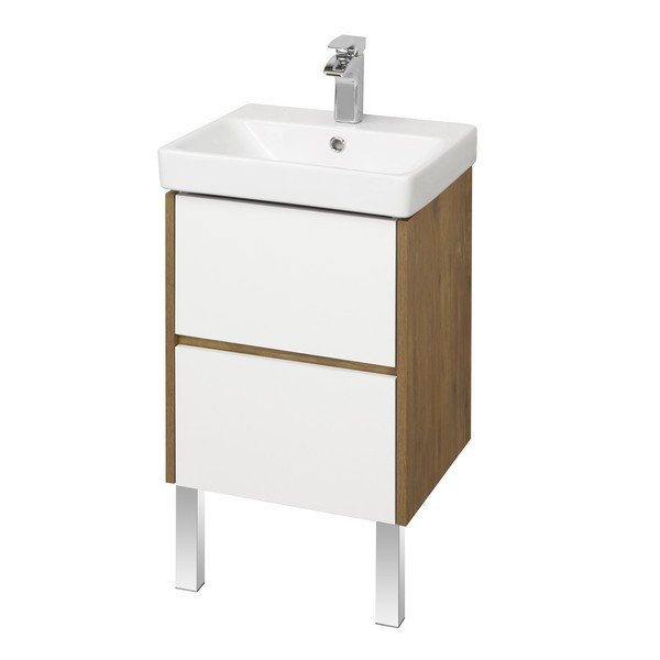 Мебель для ванной Акватон Сканди 45, цвет белый / дуб рустикальный - фото 1