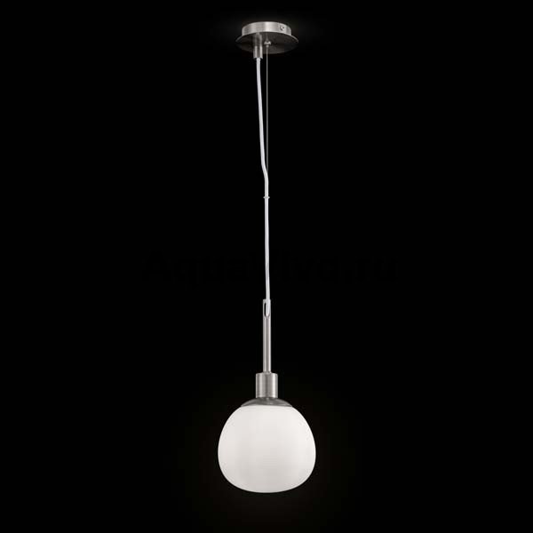 Подвесной светильник Maytoni Erich MOD221-PL-01-N, арматура никель, плафон стекло белое, 15х181 см